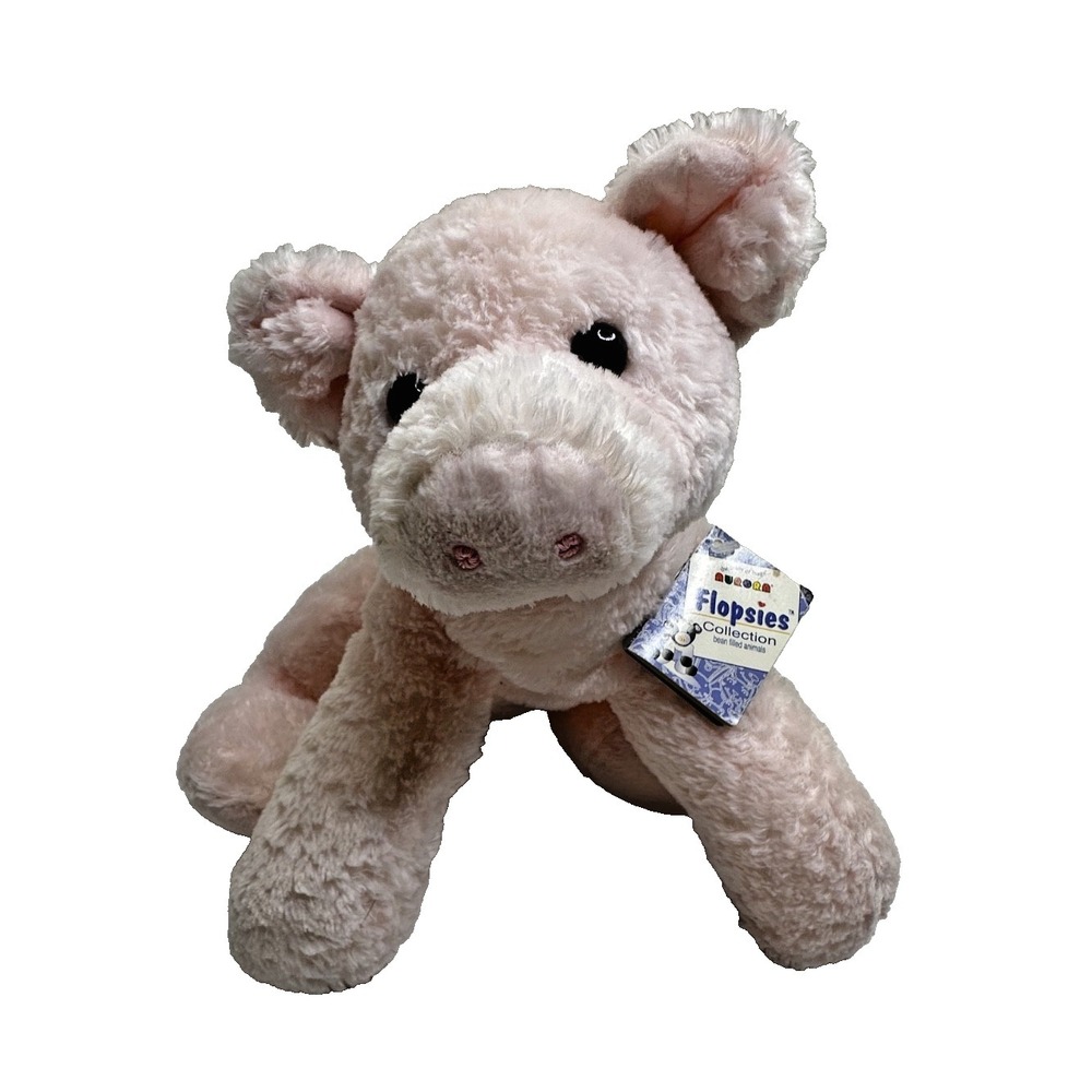 Aurora Flopsies Hambone Pig 12" Long Soft Plush Toy Stuffed Animal Pink Piggy